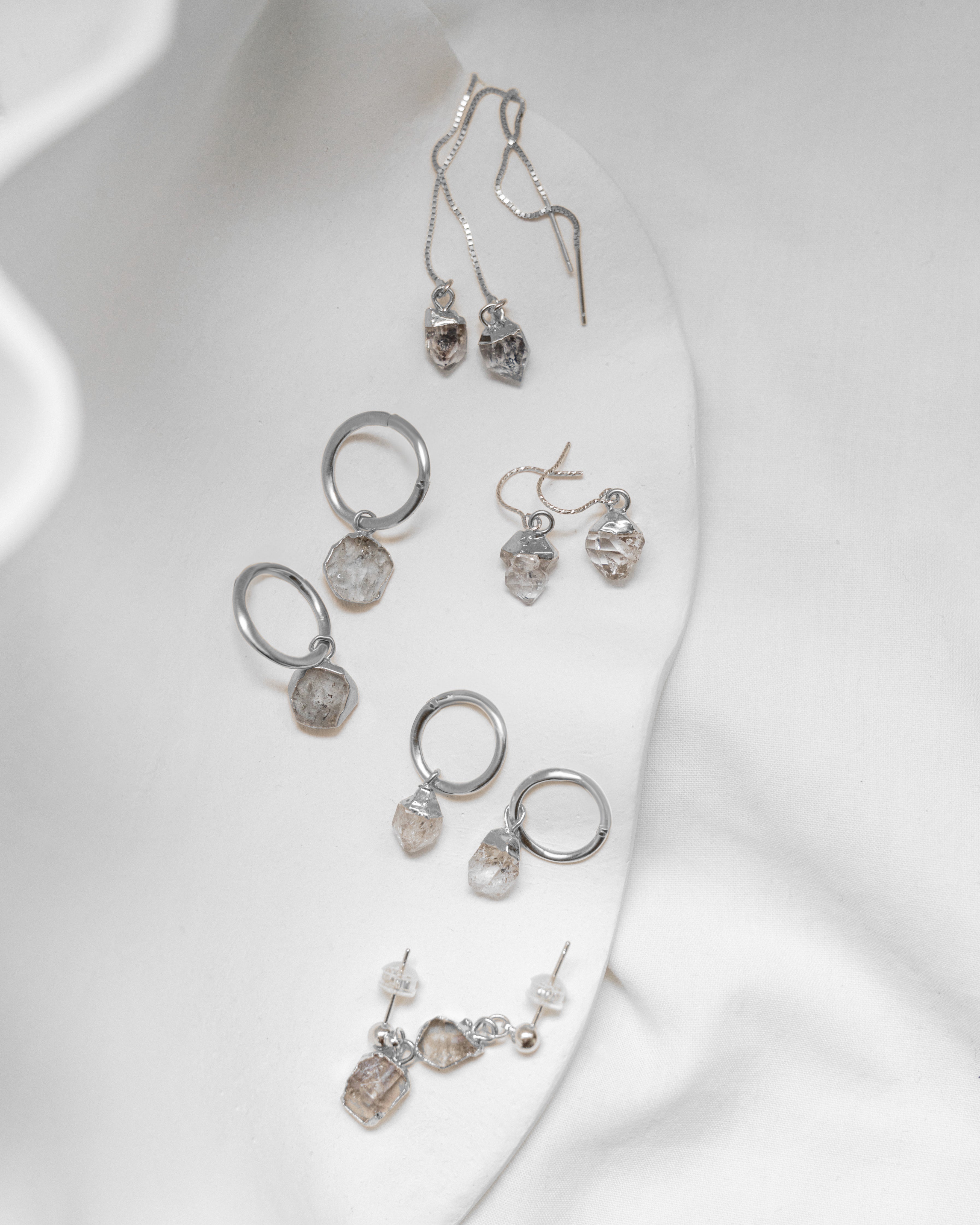 April | Herkimer Diamond Birth stone Earrings