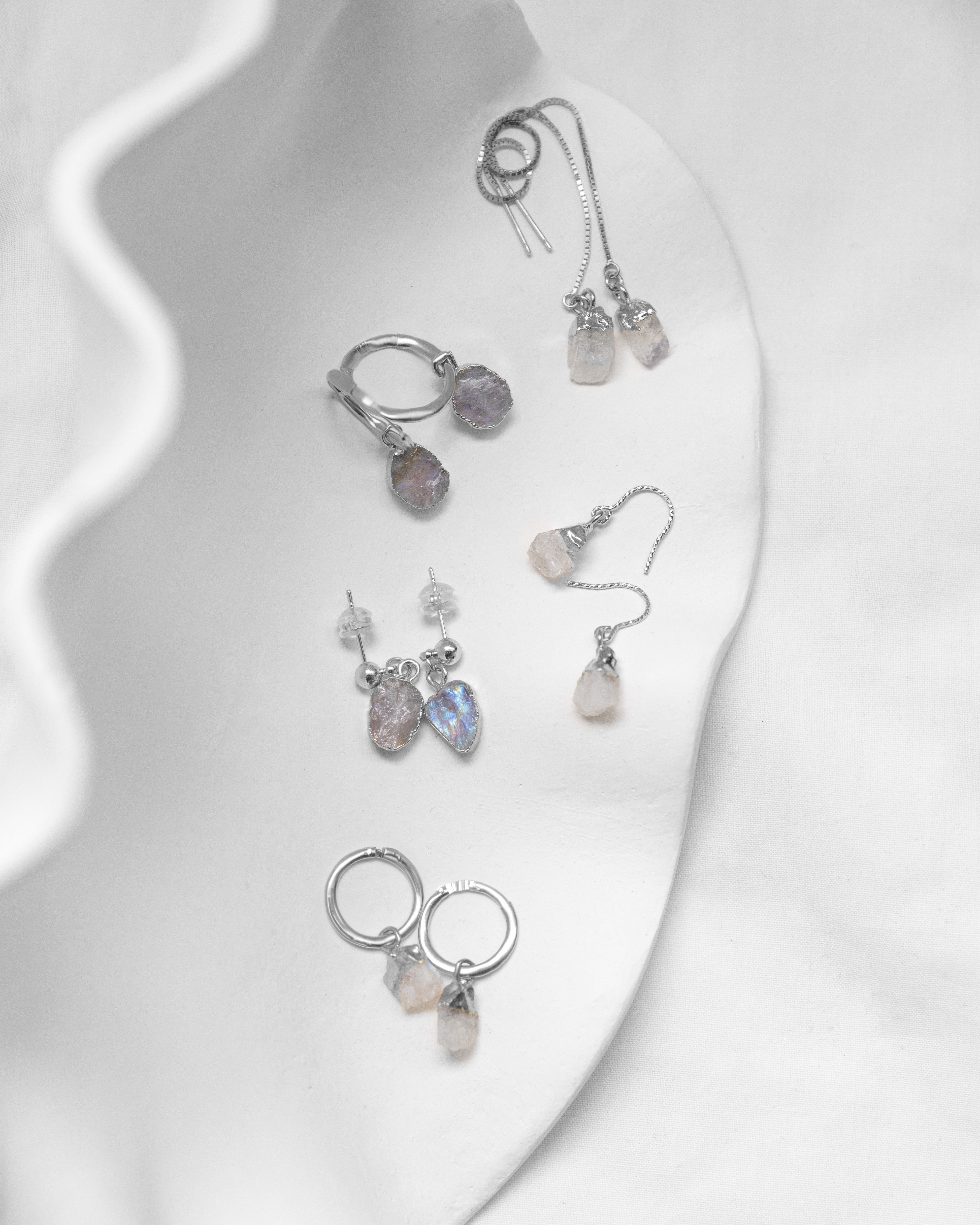 June | Moonstone Birthstone Earrings