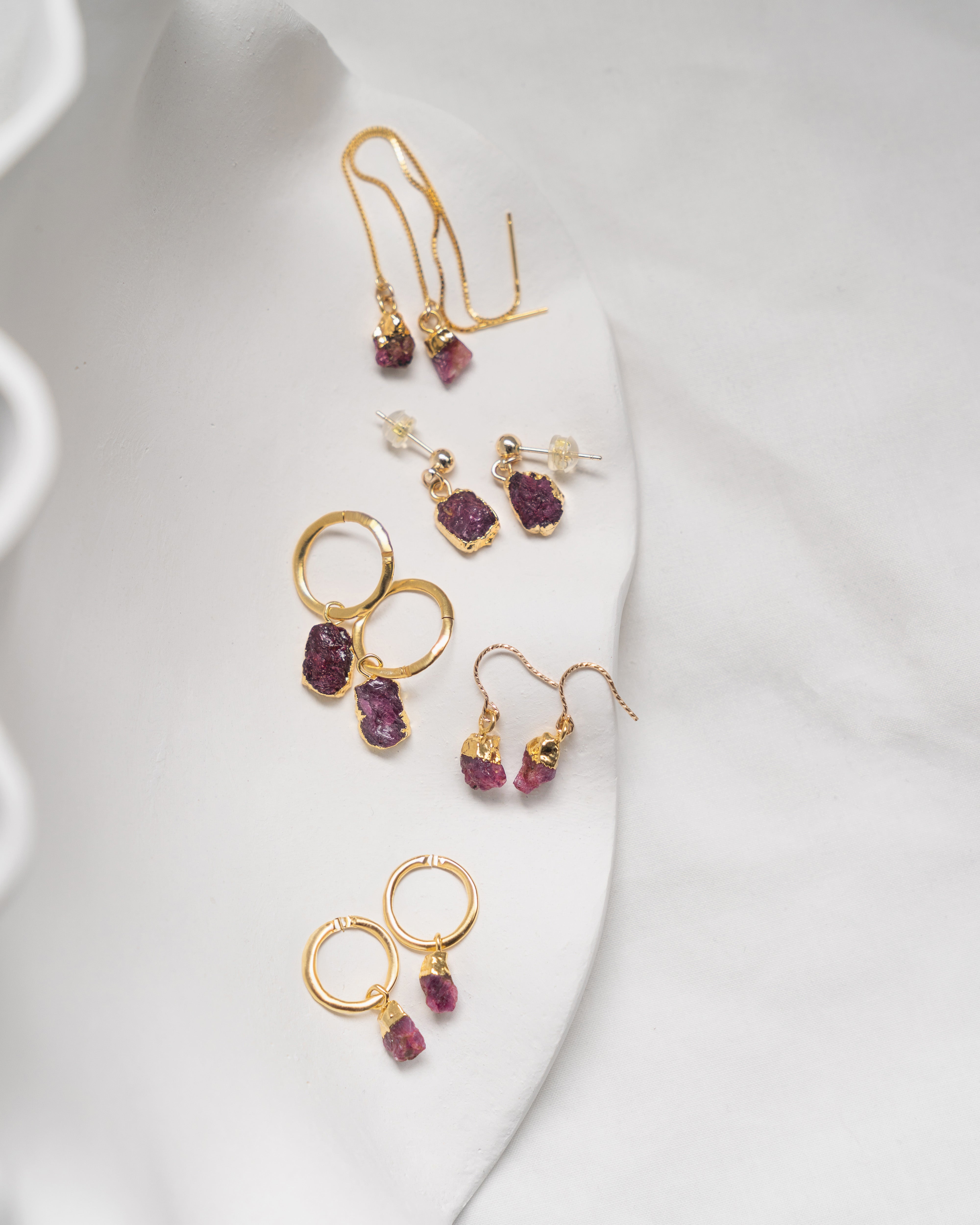 July | Ruby Birthstone Earrings