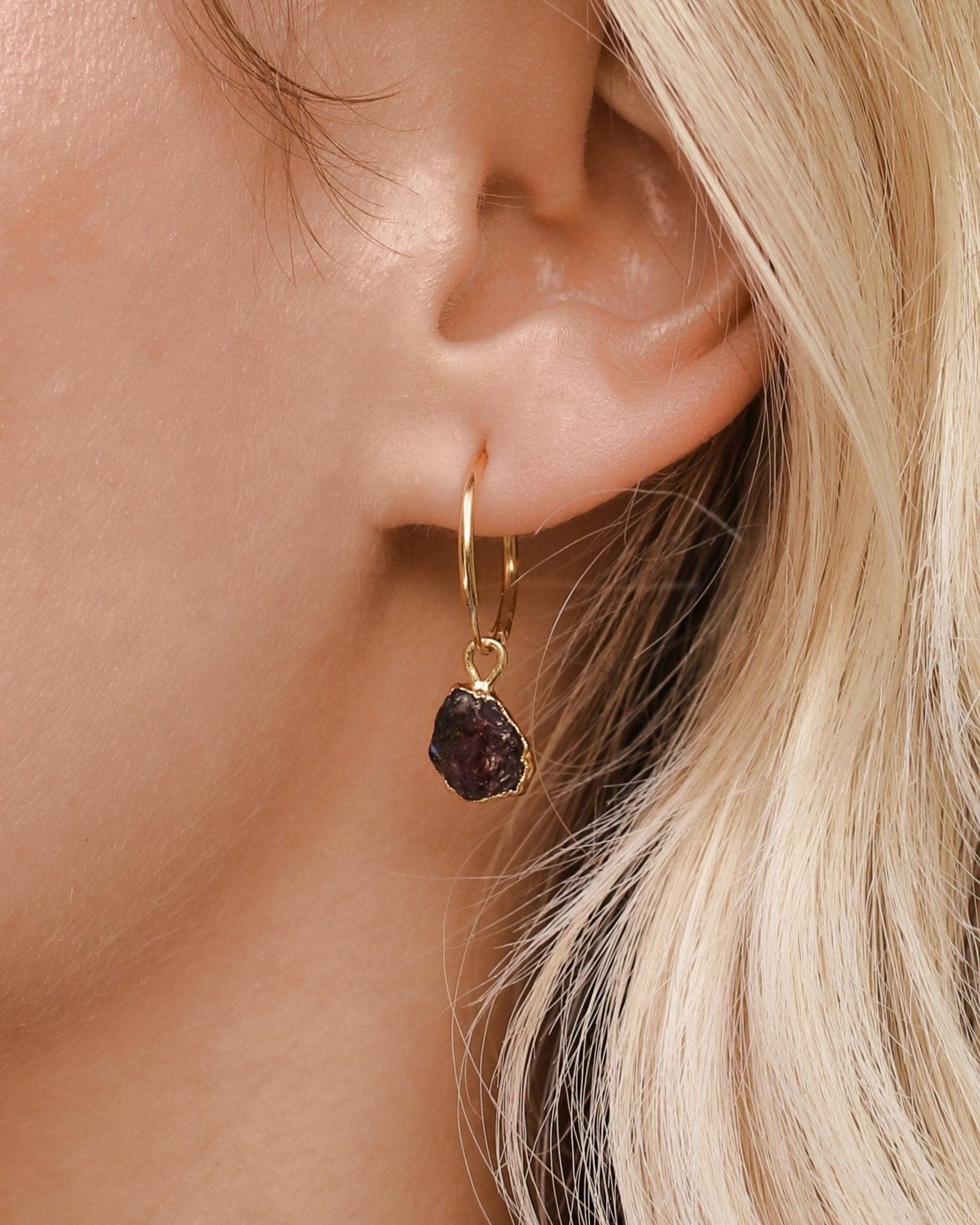 January | Garnet Earrings