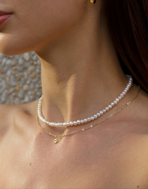Adeline Single Row Pearl Choker