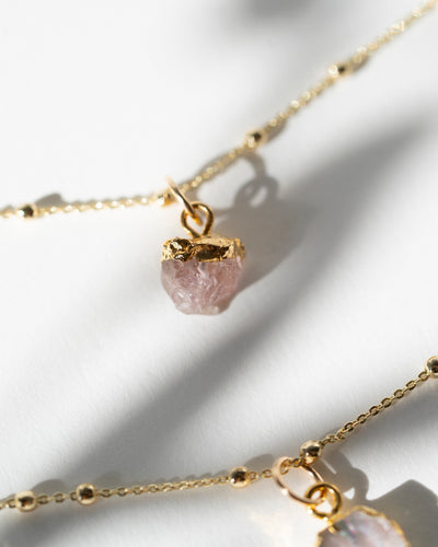 Rose Quartz Necklace | October Birthstone