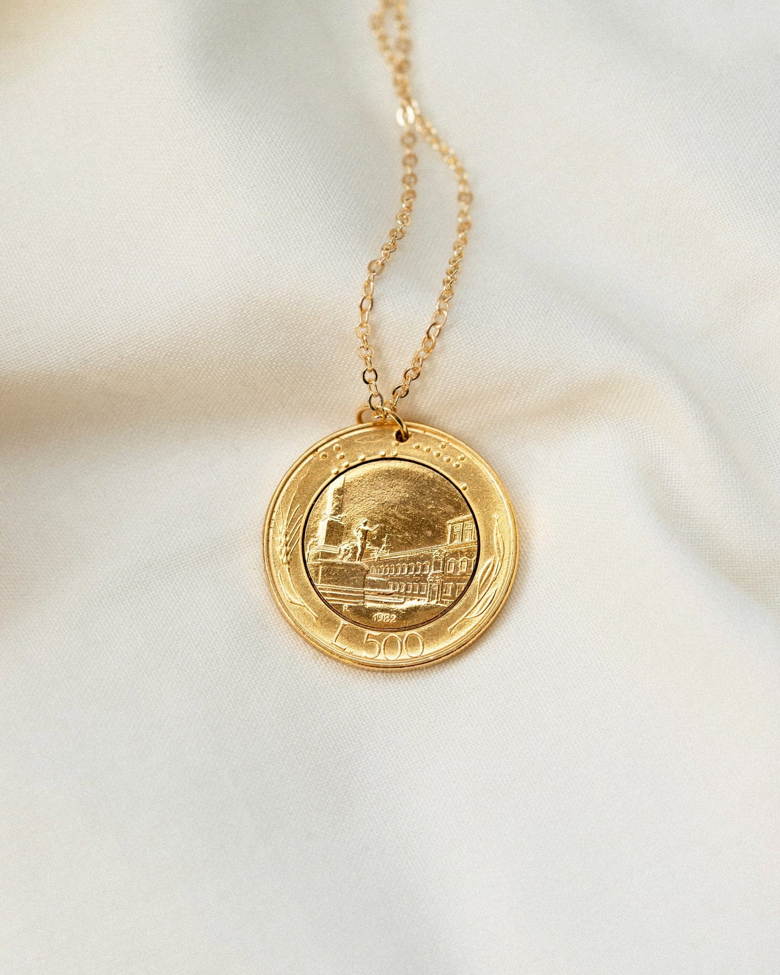 Vintage gold coin deals pendant