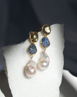 December | Tanzanite Birthstones x Pearls Earrings