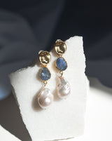 December | Tanzanite Birthstones x Pearls Earrings