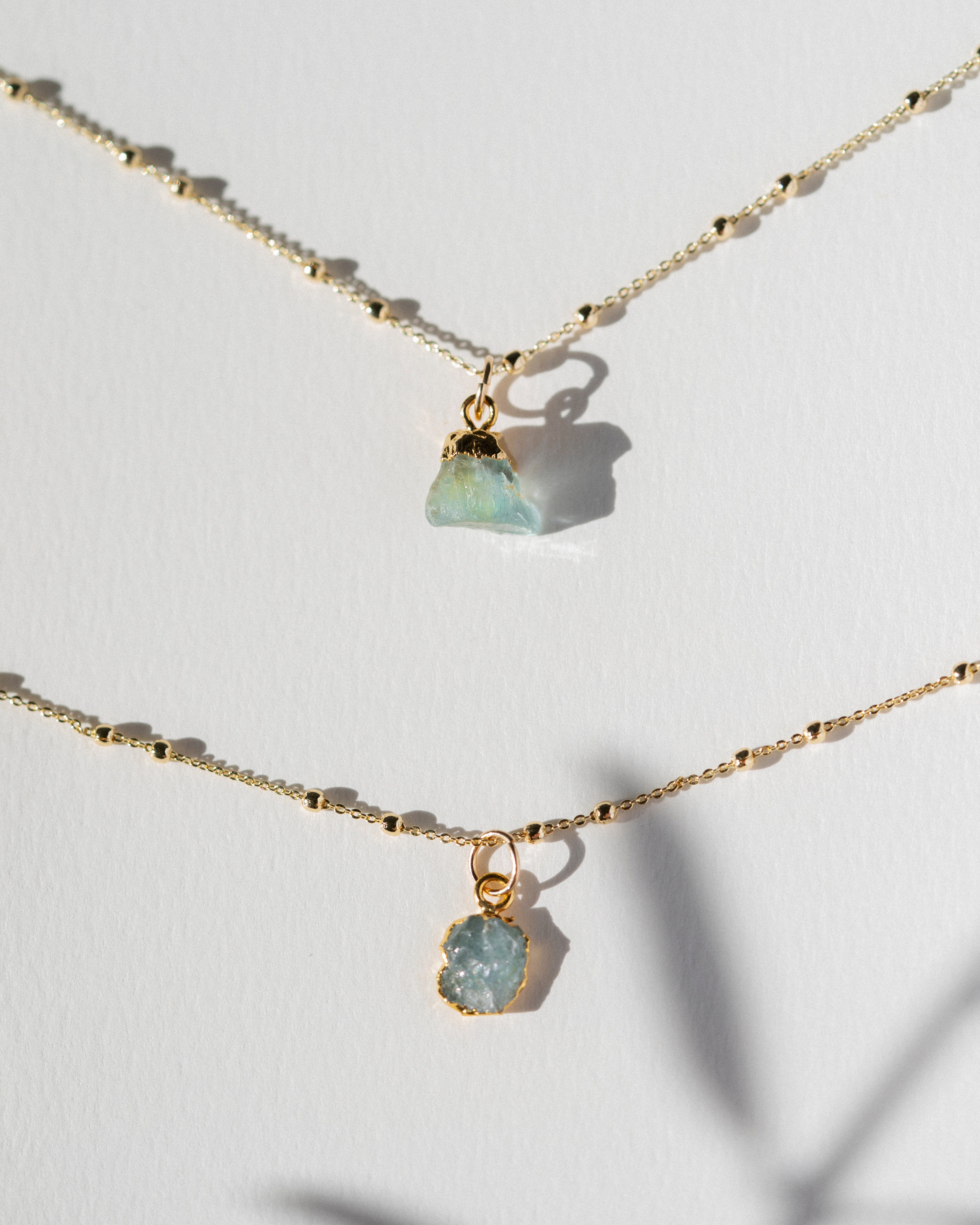 Aquamarine hot sale station necklace