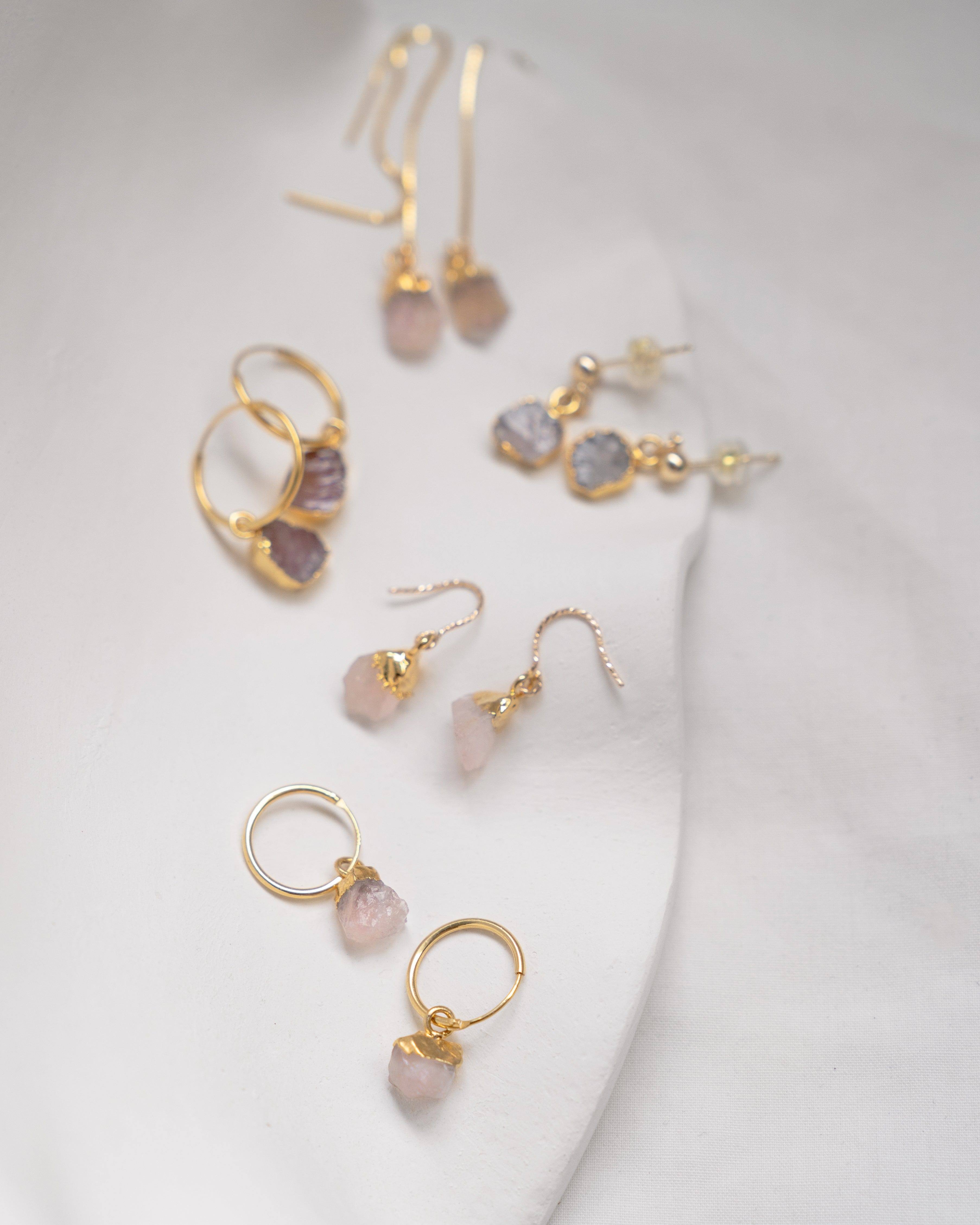 October | Rose Quartz Earrings