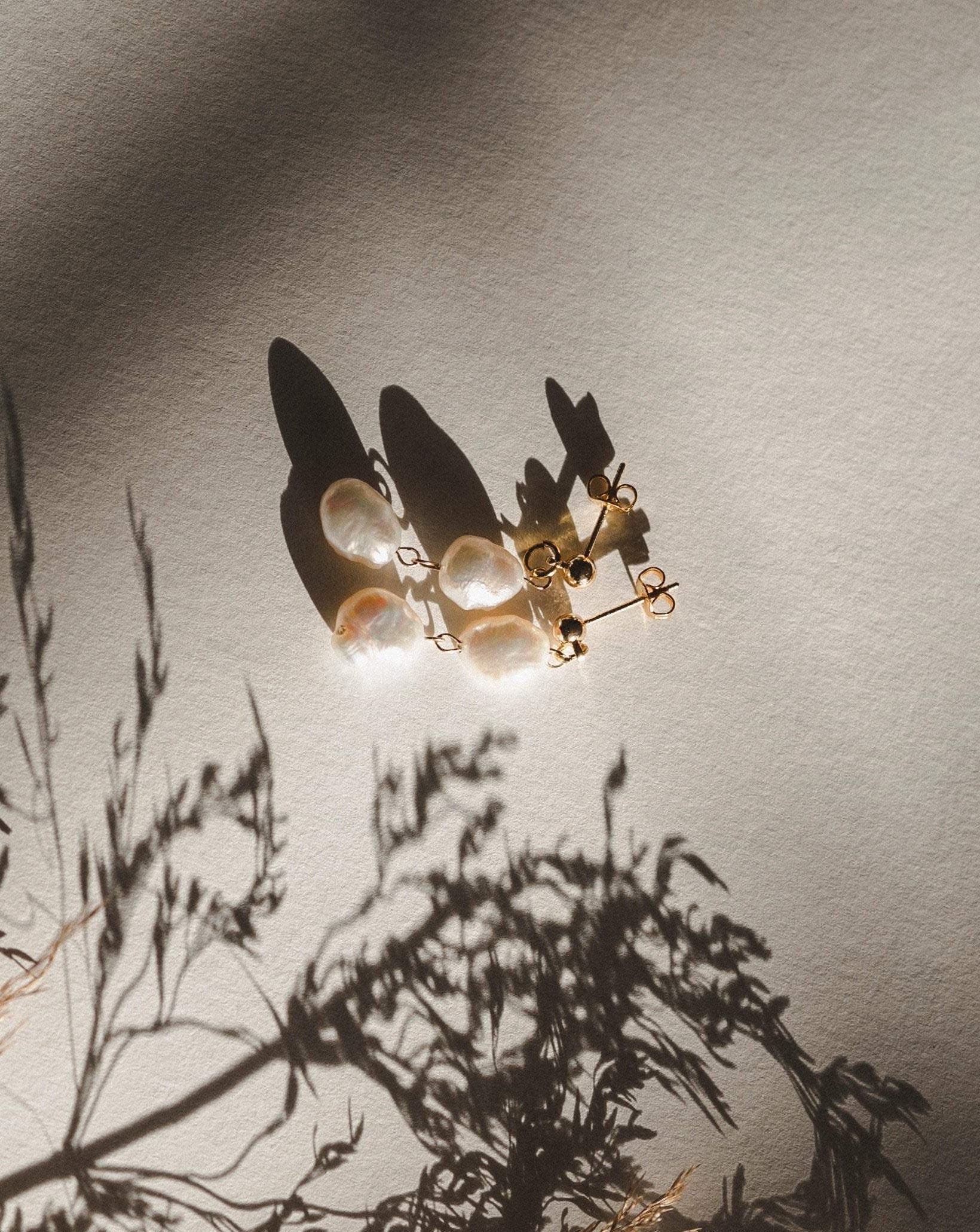 Elisse Double Pearl Drop Studs